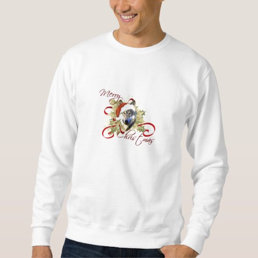 Sweatshirt Chemises de Noël de loup (Devant)