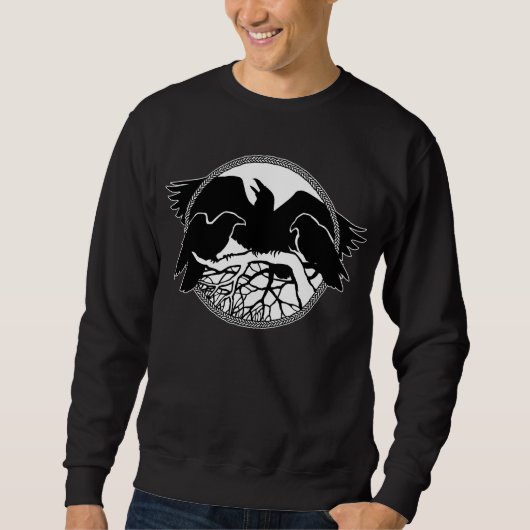 Sweatshirt Chemises indigènes unisexes d'art de Raven de (Devant)