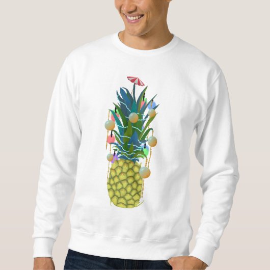 Sweatshirt Chemises tropiques et moches de Noël en ananas (Devant)