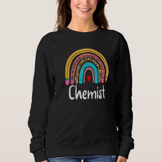 Sweatshirt Chemiste Leopard Arc-En-Ciel Retour À L'École Ense (Devant)