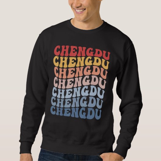 Sweatshirt Chengdu City Groovy Retro (Devant)