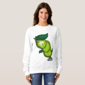 Sweatshirt Chenille endormie avec feuille (Devant entier)
