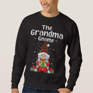 Sweatshirt chèque de Noël plaid motif mignon Xmas grand-mère