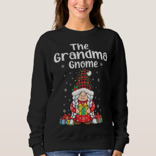 Sweatshirt chèque de Noël plaid motif mignon Xmas grand-mère