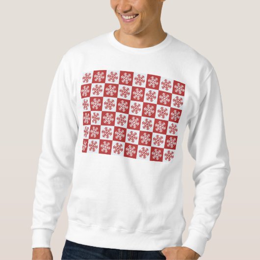 Sweatshirt Chèque rouge/blanc motif flocon de neige Thunder_C (Devant)