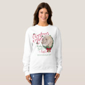 Sweatshirt CHÈQUE | Voeux de Noël Bébé Chèvre Baisers Angora (Devant entier)