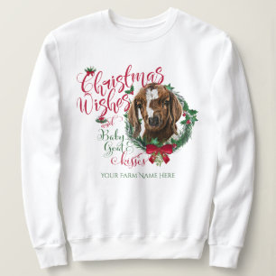 Sweatshirt CHÈQUE voeux de Noël Bébé Chèvre Baisers Boer