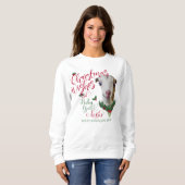 Sweatshirt CHÈQUE | voeux de Noël Bébé Chèvre Baisers LaManch (Devant entier)