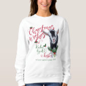 Sweatshirt CHÈQUE | voeux de Noël Bébé Chèvre Baisers Nigéria (Devant)