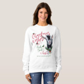 Sweatshirt CHÈQUE | voeux de Noël Bébé Chèvre Baisers Nigéria (Devant entier)
