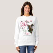 Sweatshirt CHÈQUE | voeux de Noël Bébé Chèvre Baisers Nubian  (Devant entier)