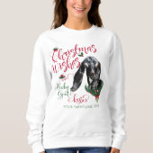 Sweatshirt CHÈQUE | voeux de Noël Bébé Chèvre Baisers Nubian  (Devant)