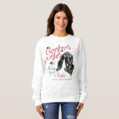 Sweatshirt CHÈQUE | voeux de Noël Bébé Chèvre Baisers Nubian  (Devant entier)