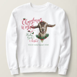 Sweatshirt CHÈQUE voeux de Noël Bébé chèvre Baisers Toggenbu