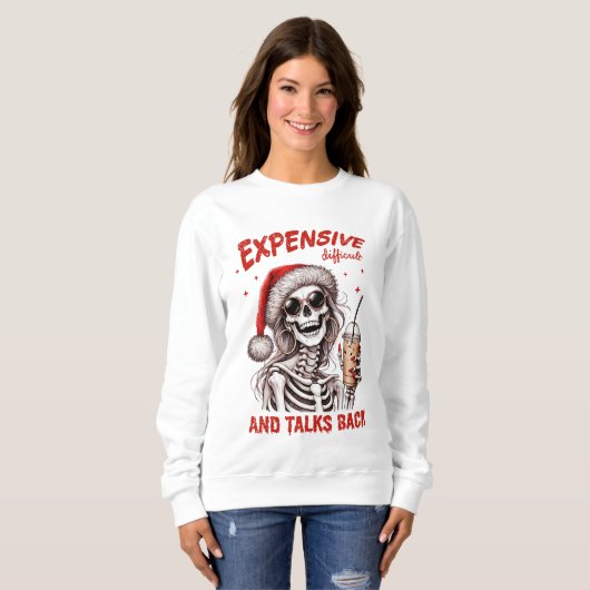 Sweatshirt cher difficile et parle de noël (Devant entier)