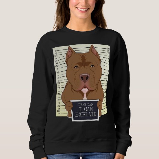 Sweatshirt Cher Papa, Je Peux Expliquer Je Pitbull Papa I Pit (Devant)