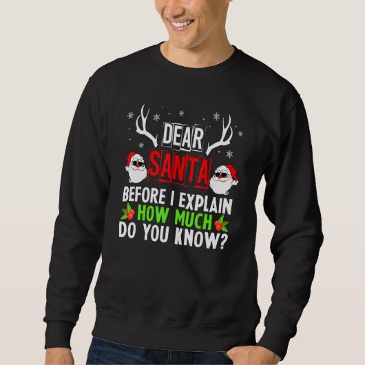 Sweatshirt Cher Père Noël Avant D'Expliquer Combien Vous Save (Devant)