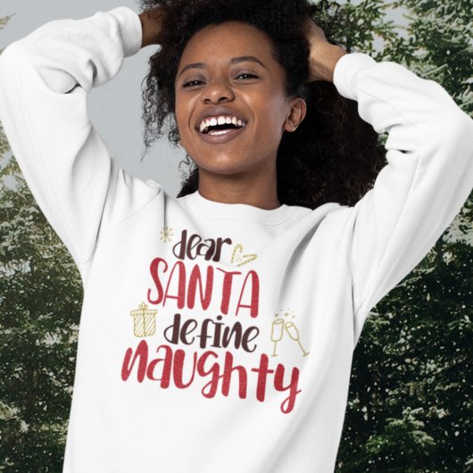 Sweatshirt Cher Père Noël Définir Naughty Fun Noël
