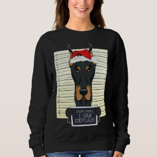 Sweatshirt Cher Père Noël je peux expliquer Doberman Noël