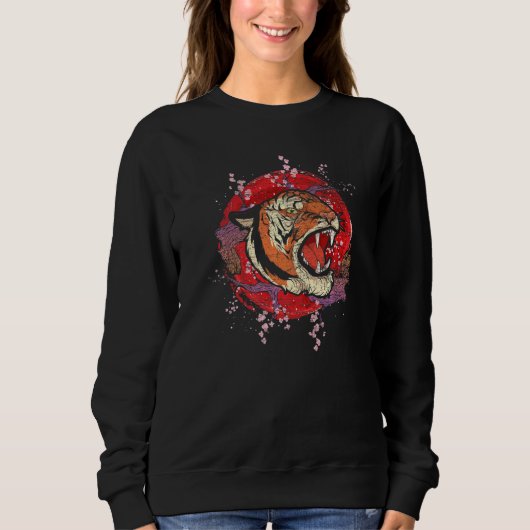 Sweatshirt Chercher Blossom Animal Sakura Asie Predator Wild  (Devant)