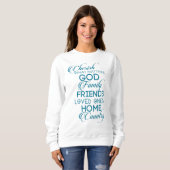 Sweatshirt Chercher ce qui compte Turquoise (Devant entier)