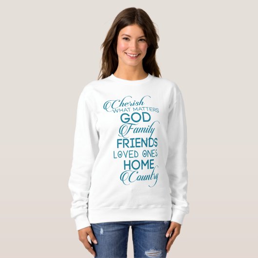 Sweatshirt Chercher ce qui compte Turquoise (Devant entier)
