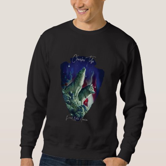 Sweatshirt Cherokee American Indian Tribe Wolf Pride Howling (Devant)