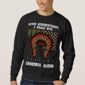 Sweatshirt Cherokee Pride Feathers Native American (Devant)