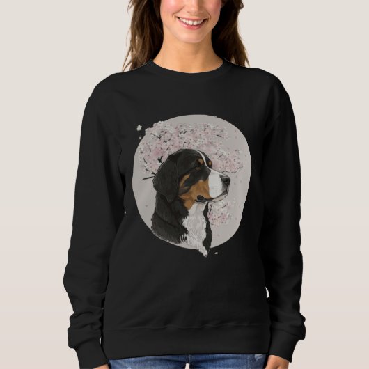 Sweatshirt Cherry Blossom Bernese Mountain Dog Breed Japanese (Devant)