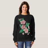 Sweatshirt Cherry Blossom Cute Hand Drawn Plant Flower (Devant entier)