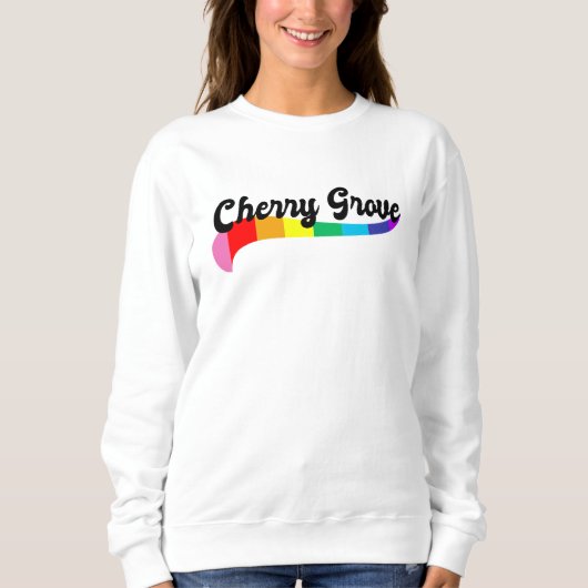 Sweatshirt Cherry Grove Fire Island NY rainbow logo LGBTQ (Devant)