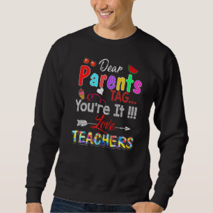 Sweatshirt Chers parents Étiquette Vous êtes ça l'amour Ensei