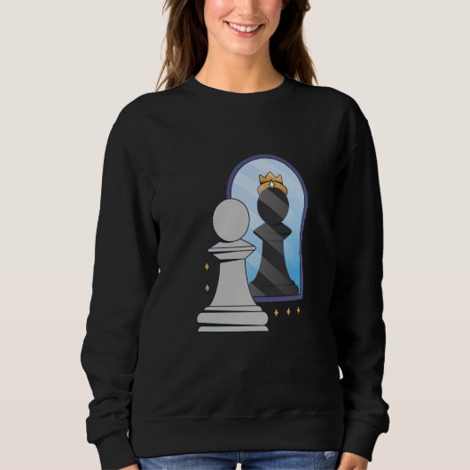Sweatshirt chess figure king game queen horse pieces knight R (Devant)