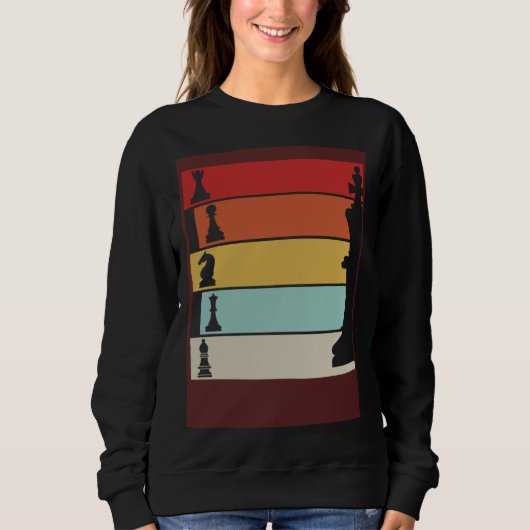 Sweatshirt Chess Retro Player Chess Board (Devant)