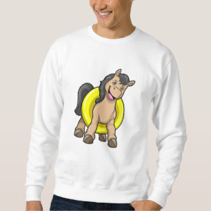 Sweatshirt Cheval à la plage avec anneau de natation