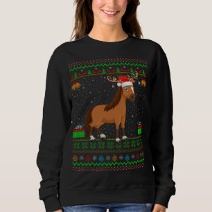 Sweatshirt Cheval Amant Santa Chapeau Correspondant Cheval la