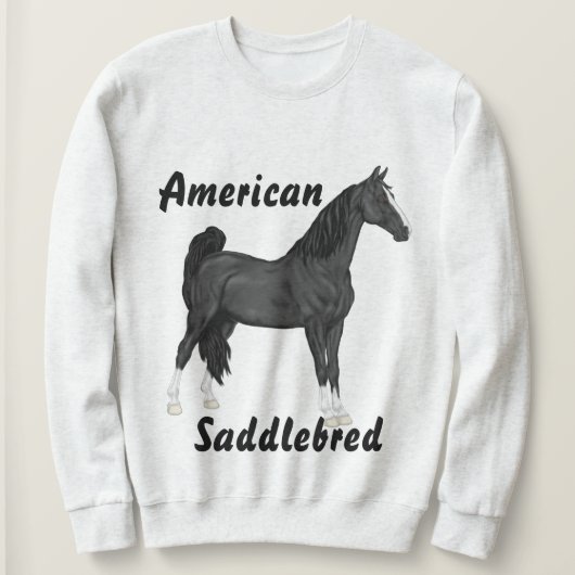 Sweatshirt Cheval américain de race selle (Design devant)