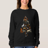 Sweatshirt Cheval amusant Noël Arbre équitation Xmas W (Devant)
