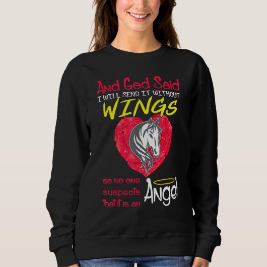 Sweatshirt Cheval Ange sans ailes Animaux (Devant)