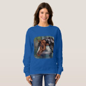 Sweatshirt Cheval arabe bai (Devant entier)
