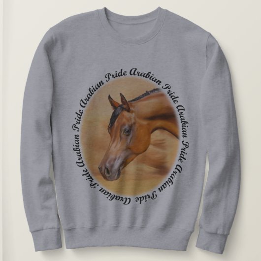 Sweatshirt Cheval arabe Fierté arabe (Design devant)