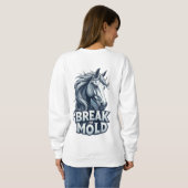 Sweatshirt Cheval avec art éclaboussé, typographie audacieuse (Dos entier)