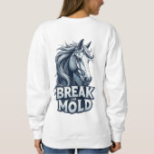 Sweatshirt Cheval avec art éclaboussé, typographie audacieuse (Dos)