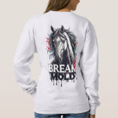 Sweatshirt Cheval avec art éclaboussé, typographie audacieuse (Dos)