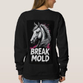 Sweatshirt Cheval avec art éclaboussé, typographie audacieuse (Dos)