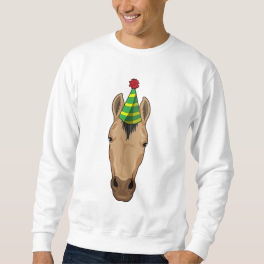 Sweatshirt Cheval avec chapeau de fête (Devant)