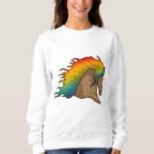 Sweatshirt Cheval avec cheveux arc-en-ciel (Devant)