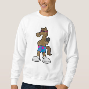 Sweatshirt Cheval avec des lunettes de soleil