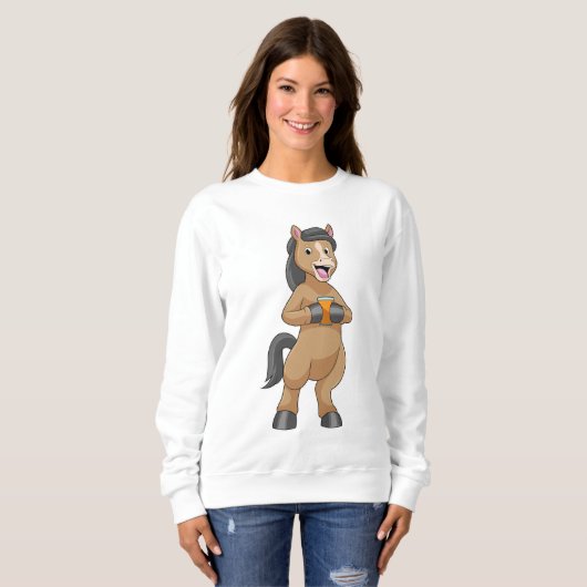 Sweatshirt Cheval avec Mug de jus d'orange (Devant entier)