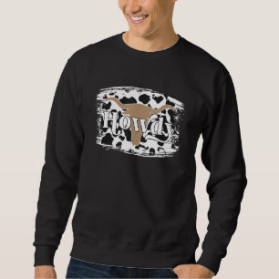 Sweatshirt Cheval blanc de l'Ouest Leopard Bull Skull Texas C